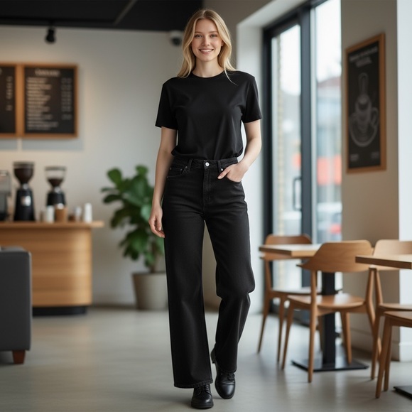 Banana Republic Black Denim Straight Jeans